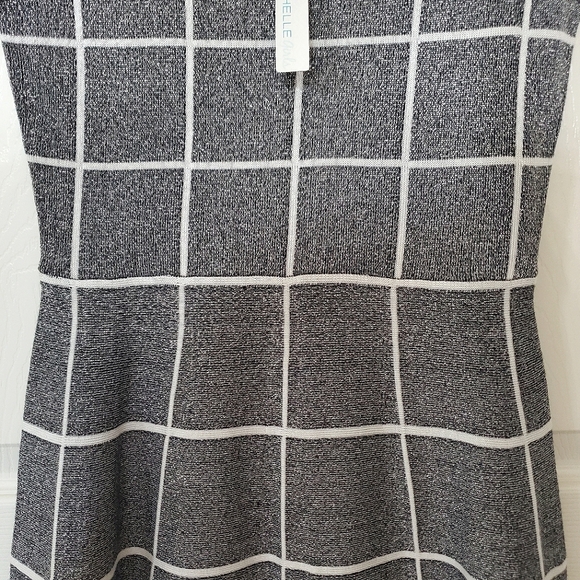 My Michelle Girls Silver Sparkle & Black Sweater Knit Short Sleeve Skater Dress - Picture 8 of 10